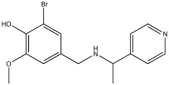 2-bromo-6-methoxy-4-({[1-(pyridin-4-yl)ethyl]amino}methyl)phenol Structure