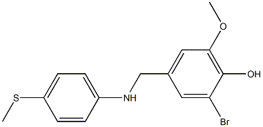 2-bromo-6-methoxy-4-({[4-(methylsulfanyl)phenyl]amino}methyl)phenol Structure