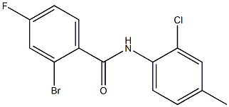 2-bromo-N-(2-chloro-4-methylphenyl)-4-fluorobenzamide 化学構造式