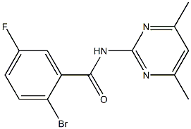 2-bromo-N-(4,6-dimethylpyrimidin-2-yl)-5-fluorobenzamide Struktur