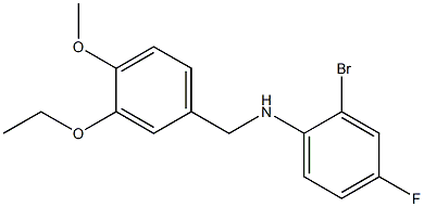2-bromo-N-[(3-ethoxy-4-methoxyphenyl)methyl]-4-fluoroaniline 化学構造式