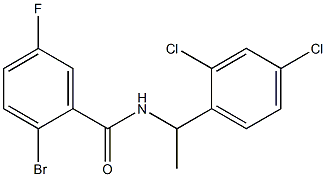 2-bromo-N-[1-(2,4-dichlorophenyl)ethyl]-5-fluorobenzamide Struktur