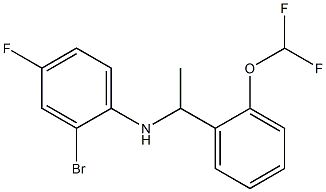 2-bromo-N-{1-[2-(difluoromethoxy)phenyl]ethyl}-4-fluoroaniline 化学構造式