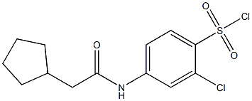 2-chloro-4-(2-cyclopentylacetamido)benzene-1-sulfonyl chloride 化学構造式