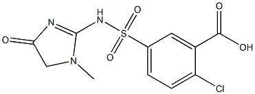 2-chloro-5-[(1-methyl-4-oxo-4,5-dihydro-1H-imidazol-2-yl)sulfamoyl]benzoic acid,,结构式