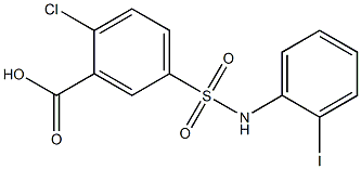 2-chloro-5-[(2-iodophenyl)sulfamoyl]benzoic acid,,结构式