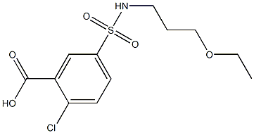 2-chloro-5-[(3-ethoxypropyl)sulfamoyl]benzoic acid,,结构式