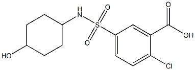 2-chloro-5-[(4-hydroxycyclohexyl)sulfamoyl]benzoic acid 化学構造式