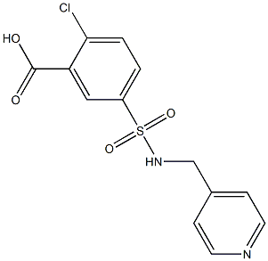 2-chloro-5-[(pyridin-4-ylmethyl)sulfamoyl]benzoic acid,,结构式
