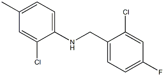 2-chloro-N-[(2-chloro-4-fluorophenyl)methyl]-4-methylaniline Structure