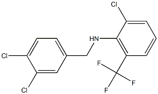 2-chloro-N-[(3,4-dichlorophenyl)methyl]-6-(trifluoromethyl)aniline,,结构式