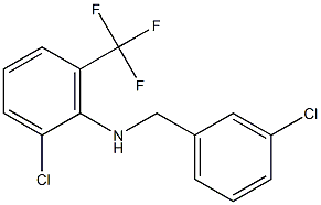 2-chloro-N-[(3-chlorophenyl)methyl]-6-(trifluoromethyl)aniline Structure