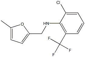 2-chloro-N-[(5-methylfuran-2-yl)methyl]-6-(trifluoromethyl)aniline,,结构式