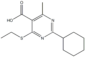 2-cyclohexyl-4-(ethylthio)-6-methylpyrimidine-5-carboxylic acid Structure