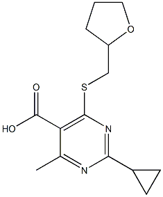  2-cyclopropyl-4-methyl-6-[(tetrahydrofuran-2-ylmethyl)thio]pyrimidine-5-carboxylic acid