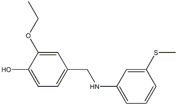 2-ethoxy-4-({[3-(methylsulfanyl)phenyl]amino}methyl)phenol Struktur