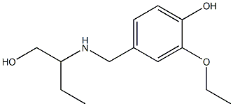 2-ethoxy-4-{[(1-hydroxybutan-2-yl)amino]methyl}phenol Struktur