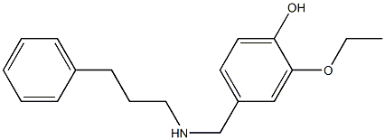 2-ethoxy-4-{[(3-phenylpropyl)amino]methyl}phenol 化学構造式