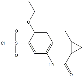 2-ethoxy-5-[(2-methylcyclopropane)amido]benzene-1-sulfonyl chloride 化学構造式