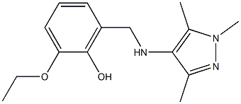 2-ethoxy-6-{[(1,3,5-trimethyl-1H-pyrazol-4-yl)amino]methyl}phenol Structure