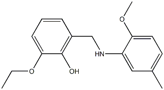 2-ethoxy-6-{[(2-methoxy-5-methylphenyl)amino]methyl}phenol,,结构式
