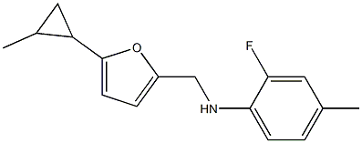 2-fluoro-4-methyl-N-{[5-(2-methylcyclopropyl)furan-2-yl]methyl}aniline