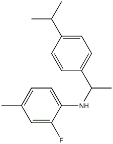 2-fluoro-4-methyl-N-{1-[4-(propan-2-yl)phenyl]ethyl}aniline Struktur