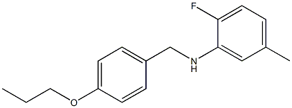 2-fluoro-5-methyl-N-[(4-propoxyphenyl)methyl]aniline Structure