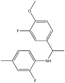 2-fluoro-N-[1-(3-fluoro-4-methoxyphenyl)ethyl]-4-methylaniline Struktur