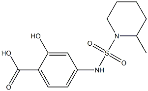 2-hydroxy-4-{[(2-methylpiperidine-1-)sulfonyl]amino}benzoic acid 化学構造式
