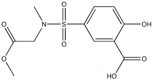 2-hydroxy-5-[(2-methoxy-2-oxoethyl)(methyl)sulfamoyl]benzoic acid 化学構造式