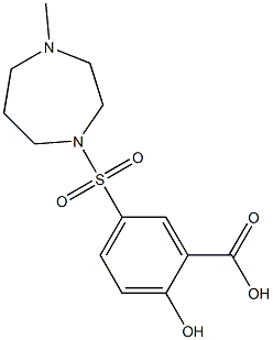 2-hydroxy-5-[(4-methyl-1,4-diazepane-1-)sulfonyl]benzoic acid Structure