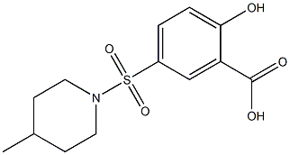 2-hydroxy-5-[(4-methylpiperidine-1-)sulfonyl]benzoic acid 化学構造式