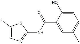 2-hydroxy-5-methyl-N-(5-methyl-1,3-thiazol-2-yl)benzamide Struktur