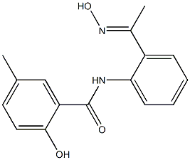 2-hydroxy-N-{2-[1-(hydroxyimino)ethyl]phenyl}-5-methylbenzamide 化学構造式