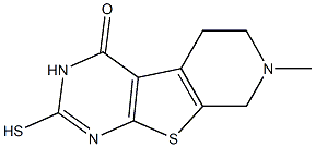 2-mercapto-7-methyl-5,6,7,8-tetrahydropyrido[4',3':4,5]thieno[2,3-d]pyrimidin-4(3H)-one Struktur