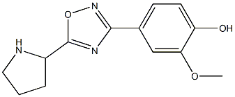 2-methoxy-4-[5-(pyrrolidin-2-yl)-1,2,4-oxadiazol-3-yl]phenol Struktur