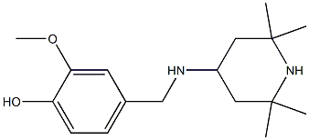 2-methoxy-4-{[(2,2,6,6-tetramethylpiperidin-4-yl)amino]methyl}phenol Struktur