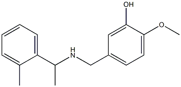 2-methoxy-5-({[1-(2-methylphenyl)ethyl]amino}methyl)phenol Struktur