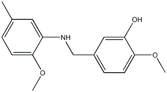 2-methoxy-5-{[(2-methoxy-5-methylphenyl)amino]methyl}phenol 化学構造式