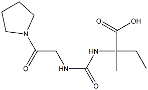 2-methyl-2-({[(2-oxo-2-pyrrolidin-1-ylethyl)amino]carbonyl}amino)butanoic acid,,结构式