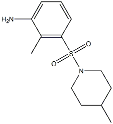 2-methyl-3-[(4-methylpiperidine-1-)sulfonyl]aniline 结构式