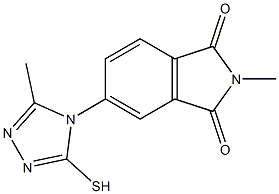 2-methyl-5-(3-methyl-5-sulfanyl-4H-1,2,4-triazol-4-yl)-2,3-dihydro-1H-isoindole-1,3-dione Struktur