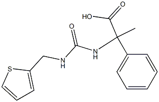 2-phenyl-2-{[(thiophen-2-ylmethyl)carbamoyl]amino}propanoic acid 化学構造式