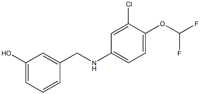 3-({[3-chloro-4-(difluoromethoxy)phenyl]amino}methyl)phenol Struktur