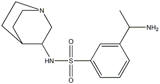 3-(1-aminoethyl)-N-{1-azabicyclo[2.2.2]octan-3-yl}benzene-1-sulfonamide 化学構造式