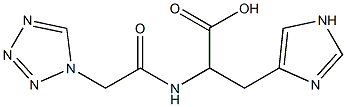 3-(1H-imidazol-4-yl)-2-[(1H-tetrazol-1-ylacetyl)amino]propanoic acid Struktur