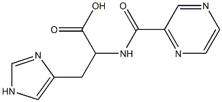 3-(1H-imidazol-4-yl)-2-[(pyrazin-2-ylcarbonyl)amino]propanoic acid 结构式