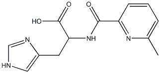 3-(1H-imidazol-4-yl)-2-{[(6-methylpyridin-2-yl)carbonyl]amino}propanoic acid,,结构式