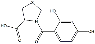 3-(2,4-dihydroxybenzoyl)-1,3-thiazolidine-4-carboxylic acid,,结构式